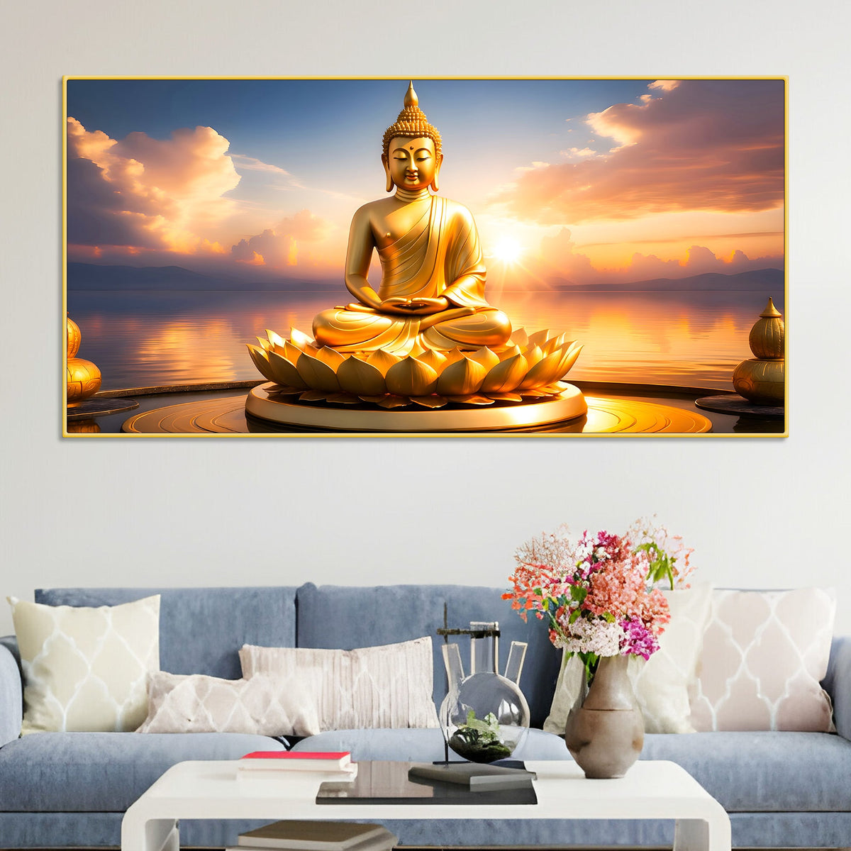 Luxury Spiritual Buddha Canvas Painting for Wall Décor