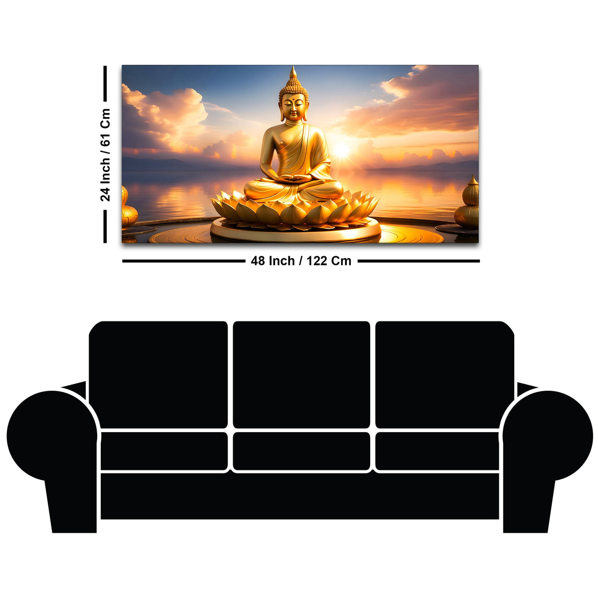 Luxury Spiritual Buddha Canvas Painting for Wall Décor