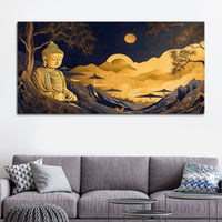 Luxury Spiritual Buddha Wall Canvas Painting for Modern Home