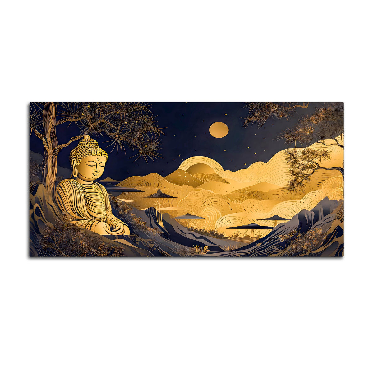 Luxury Spiritual Buddha Wall Canvas Painting for Modern Home