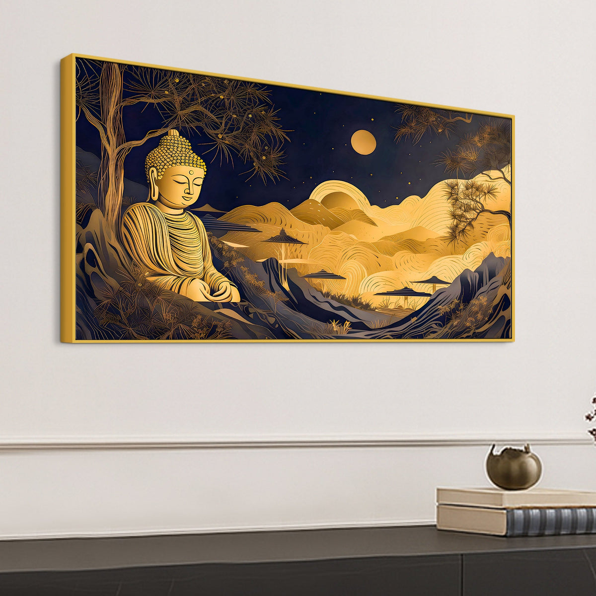 Luxury Spiritual Buddha Wall Canvas Painting for Modern Home