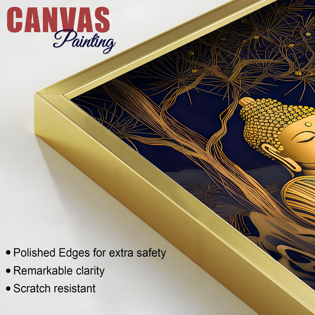 Luxury Spiritual Buddha Wall Canvas Painting for Modern Home
