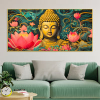 Luxury Spiritual Buddha Wall Painting for Home & Living Room