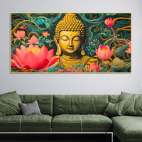 Luxury Spiritual Buddha Wall Painting for Home & Living Room
