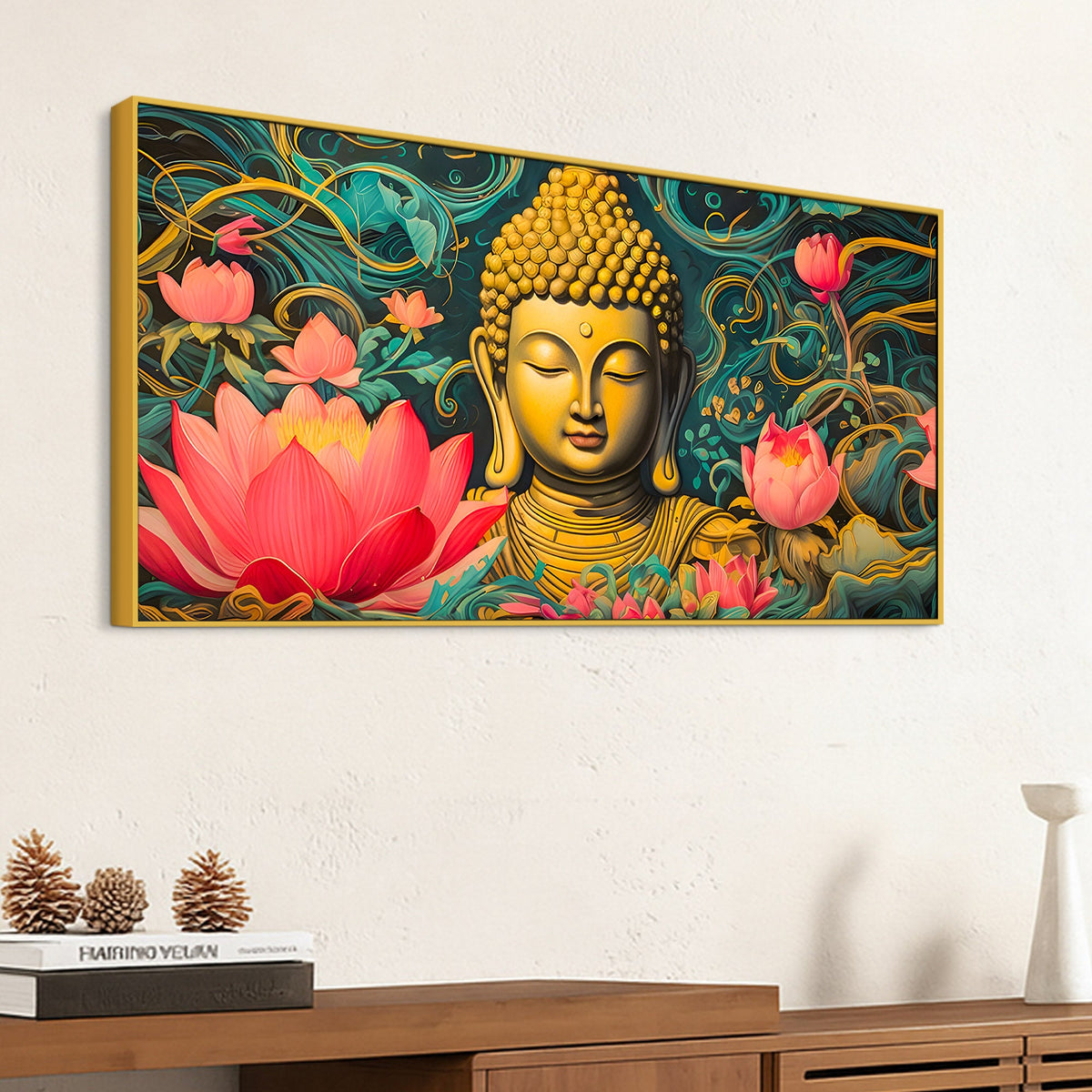 Luxury Spiritual Buddha Wall Painting for Home & Living Room