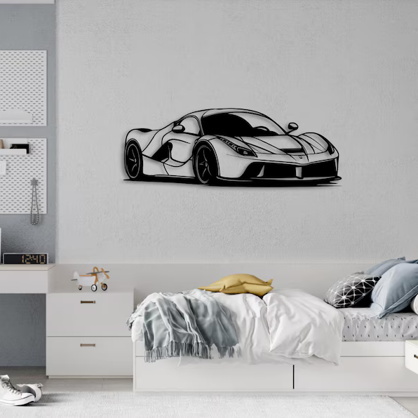 Luxury Sports Car Metal Wall Art for Modern Home Décor