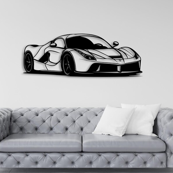 Luxury Sports Car Metal Wall Art for Modern Home Décor