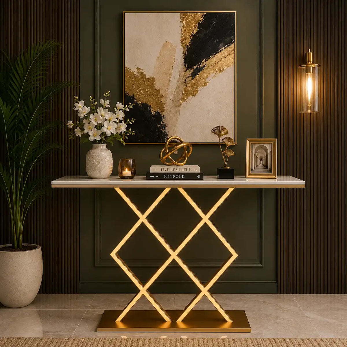 Luxury Style LED Console Table | Designer Modern Home Decor (SS 302)