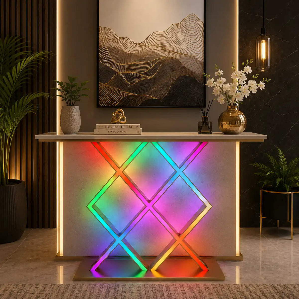 Luxury Style LED Console Table | Designer Modern Home Decor (SS 302)