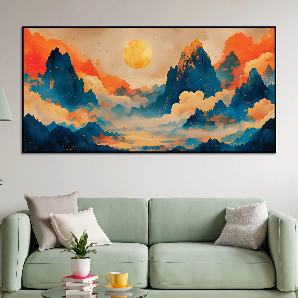Luxury Sunset Abstract Canvas Wall Decor Painting