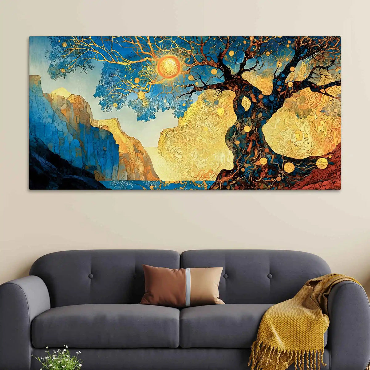 Luxury Tree of Life Abstract Canvas Painting for Home Decor