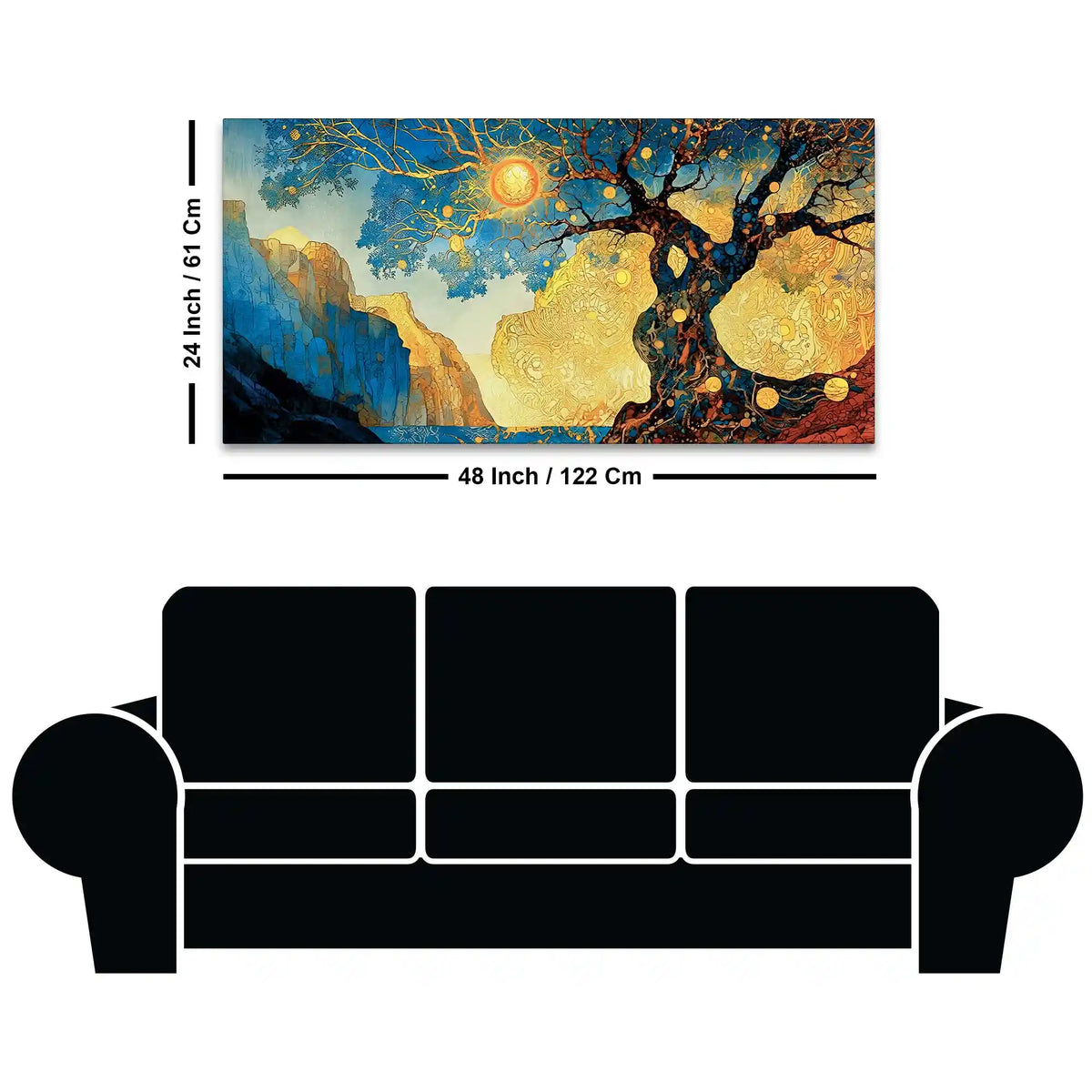 Luxury Tree of Life Abstract Canvas Painting for Home Decor