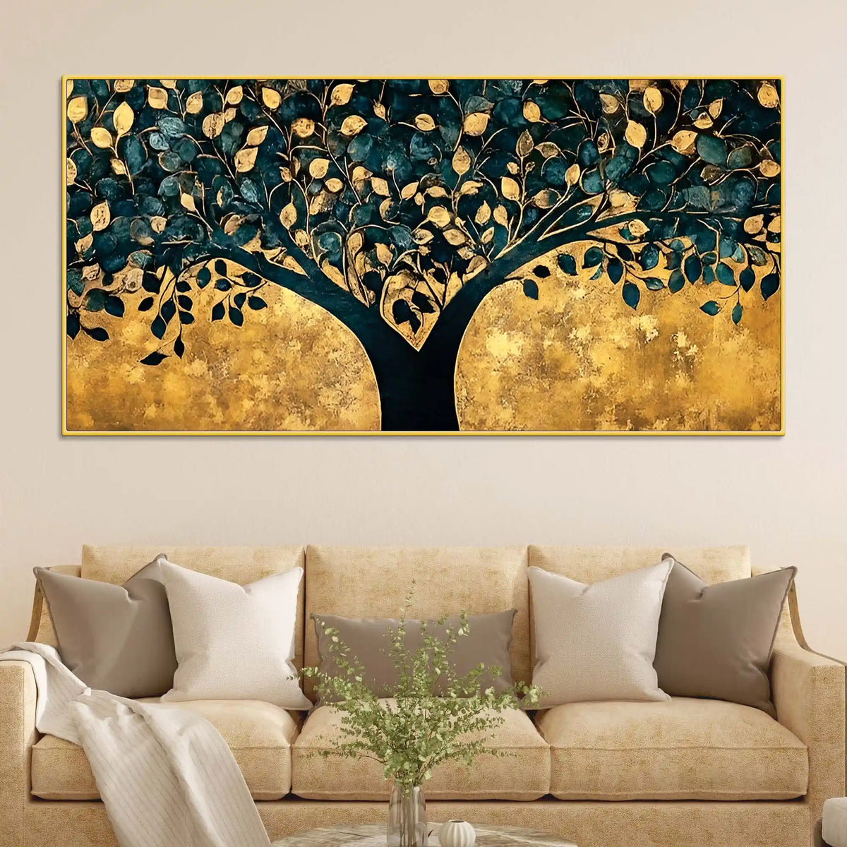 Luxury Tree of Life Canvas Wall Art Abstract Painting for Interiors