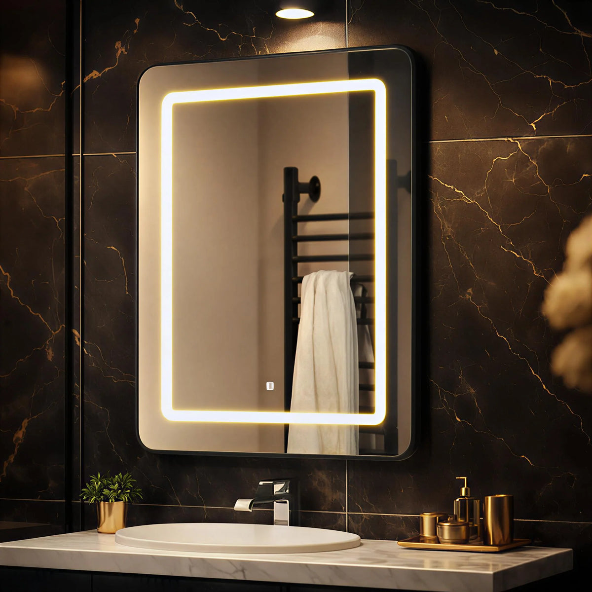 Luxury Warm Glow LED Bathroom Medicine Cabinet Mirror
