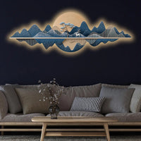 Luxury White Deer Landscape Premium Crystal Glass Backlit LED Wall Art