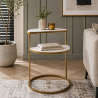 Luxury White Marble Side Table for Small Spaces