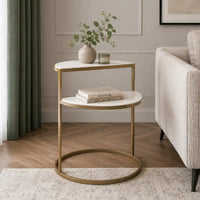 Luxury White Marble Side Table for Small Spaces