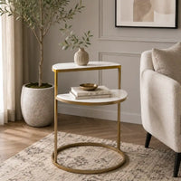Luxury White Marble Side Table for Small Spaces
