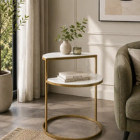Luxury White Marble Side Table for Small Spaces