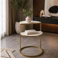 Luxury White Marble Side Table for Small Spaces