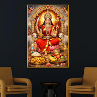 Maa Durga Wall Art Floating Frame Crystal Wall Painting