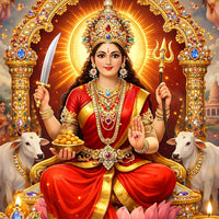 Maa Durga Wall Art Floating Frame Crystal Wall Painting