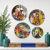 Madhubani Art Mithila Folk Tales Premium Wall Plates Painting Set of Four