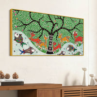 Madhubani Canvas Wall Painting for Wildlife Decor