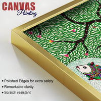 Madhubani Canvas Wall Painting for Wildlife Decor