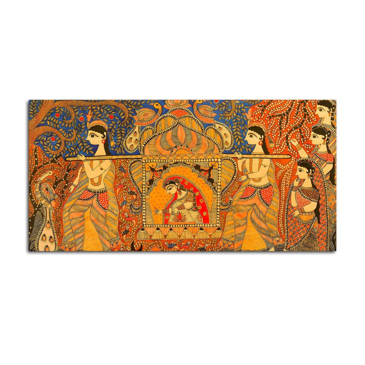 Madhubani Cultural Scene Painting | Premium Ethnic Home Decor
