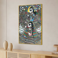 Madhubani Devotional Art Radha Krishna Wall Painting