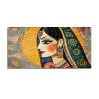 Madhubani Indian Woman Canvas Wall Painting for Home Wall Decor