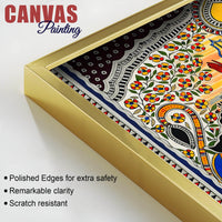 Madhubani Ramayana Scene Canvas Wall Cultural Decor Painting
