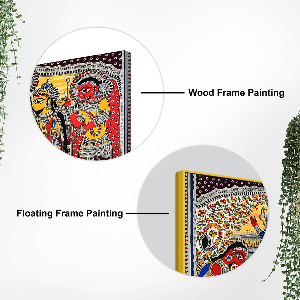 Madhubani Ramayana Scene Canvas Wall Cultural Decor Painting