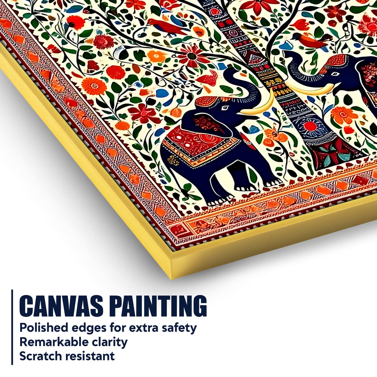 Madhubani Wall Art Canvas Wall Painting for Indian Décor