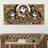 Madhubani Women Theme Canvas Painting | Ethnic Indian Wall Painting