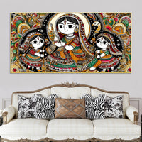 Madhubani Women Theme Canvas Painting | Ethnic Indian Wall Painting