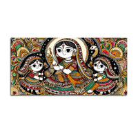 Madhubani Women Theme Canvas Painting | Ethnic Indian Wall Painting