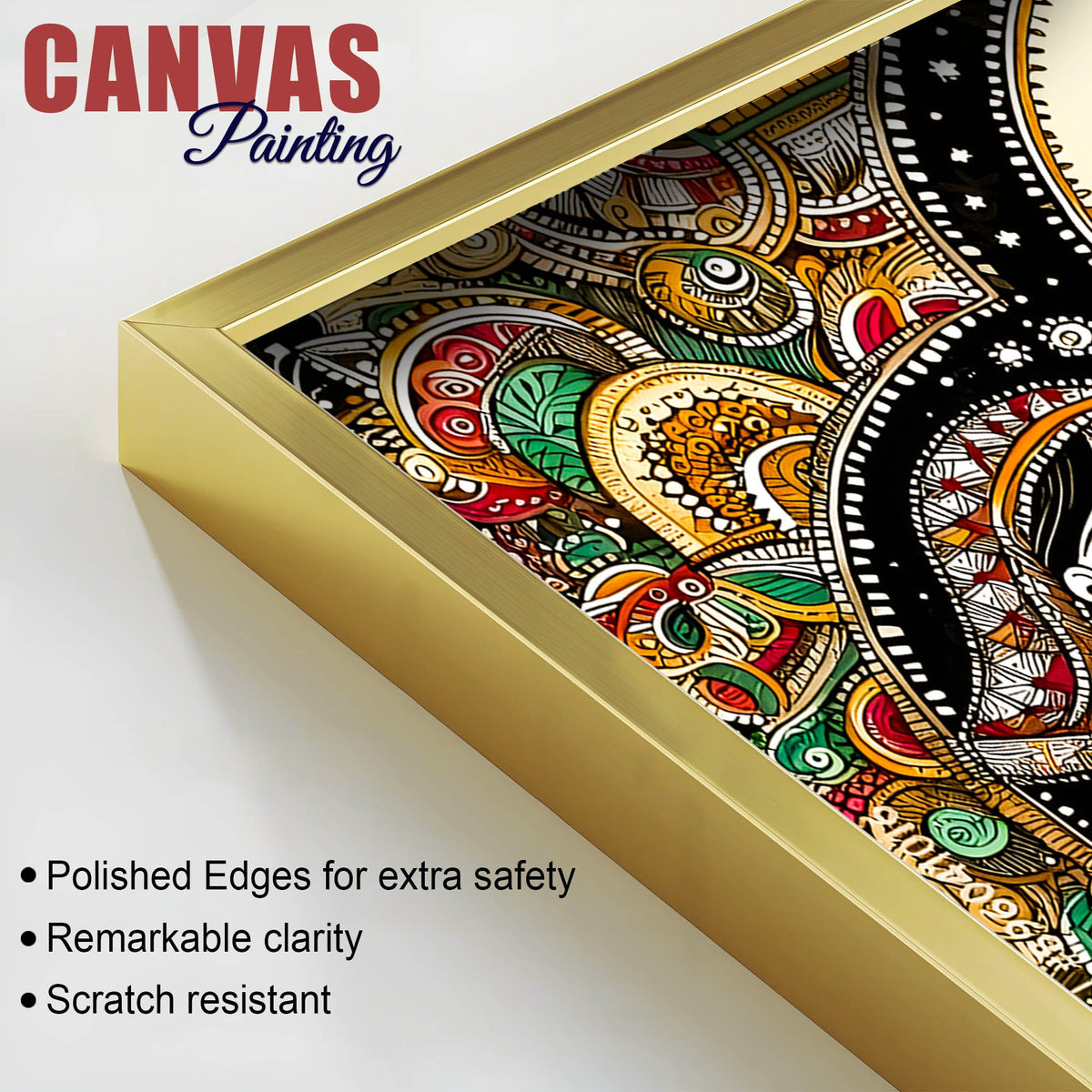 Madhubani Women Theme Canvas Painting | Ethnic Indian Wall Painting