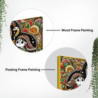 Madhubani Women Theme Canvas Painting | Ethnic Indian Wall Painting