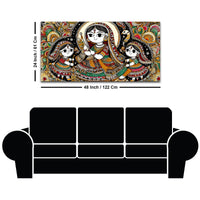 Madhubani Women Theme Canvas Painting | Ethnic Indian Wall Painting