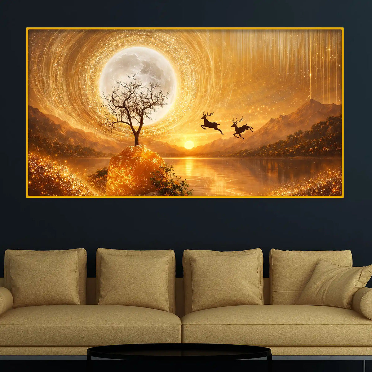Magical Moonlight Crystal Glass Painting for Home Décor