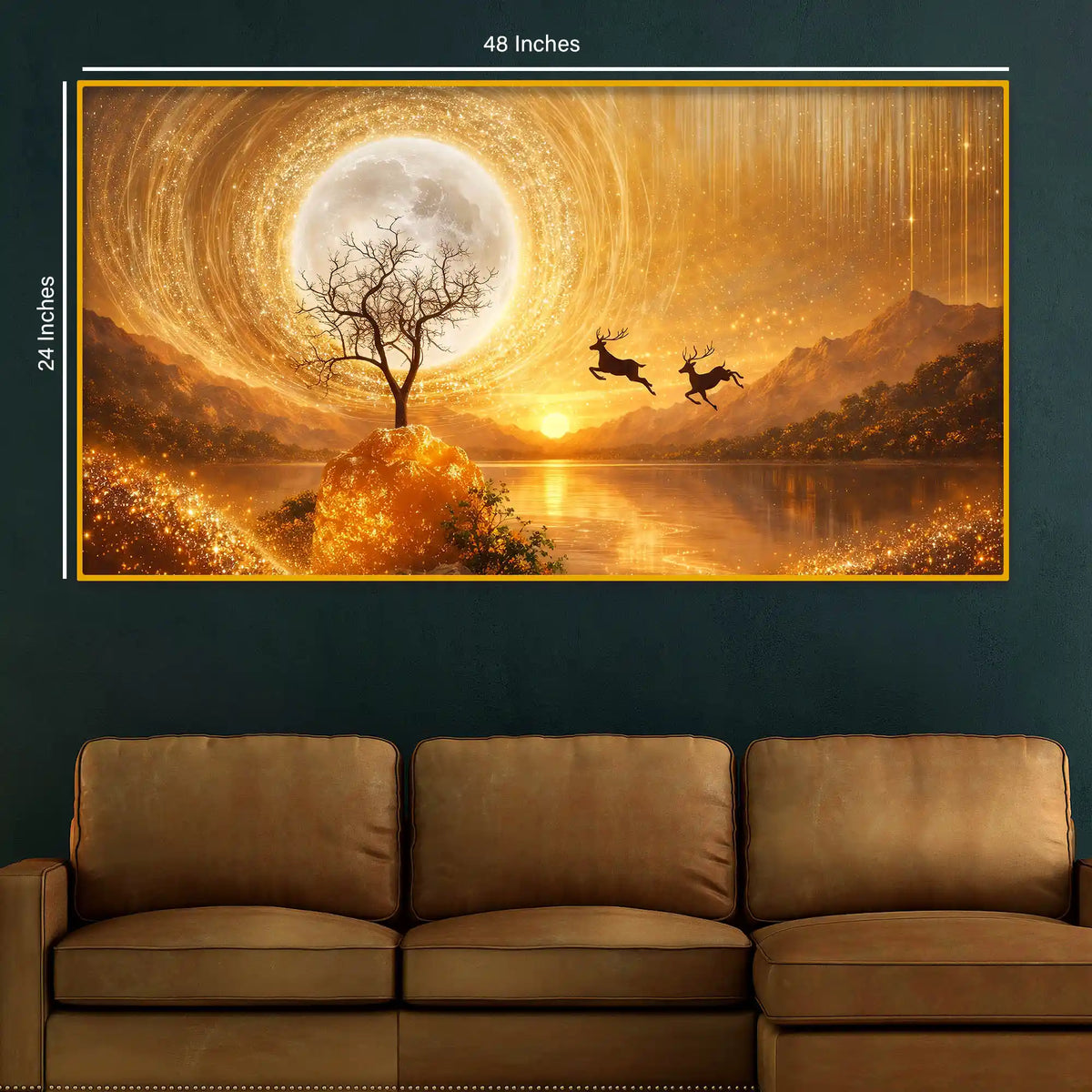 Magical Moonlight Crystal Glass Painting for Home Décor