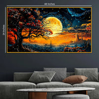 Magical Night Sky Floating Frame Crystal Wall Painting