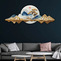 Majestic Deer Mountains Crystal Glass Backlit LED Wall Art