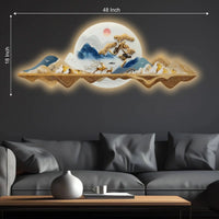 Majestic Deer Mountains Crystal Glass Backlit LED Wall Art