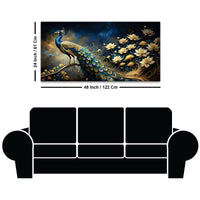 Majestic Royal Peacock in Lotus Garden Under Starlit Canvas Wall Painting