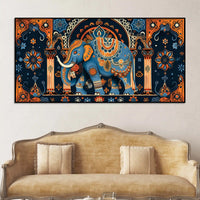 Mesmeric Elephant Mandala Art Traditional Indian Canvas Wall Painting