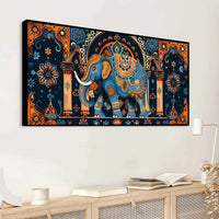 Mesmeric Elephant Mandala Art Traditional Indian Canvas Wall Painting