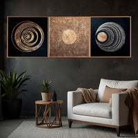 Milky Way Galaxy Pattern Framed Crystal Glass Painting Set of 3